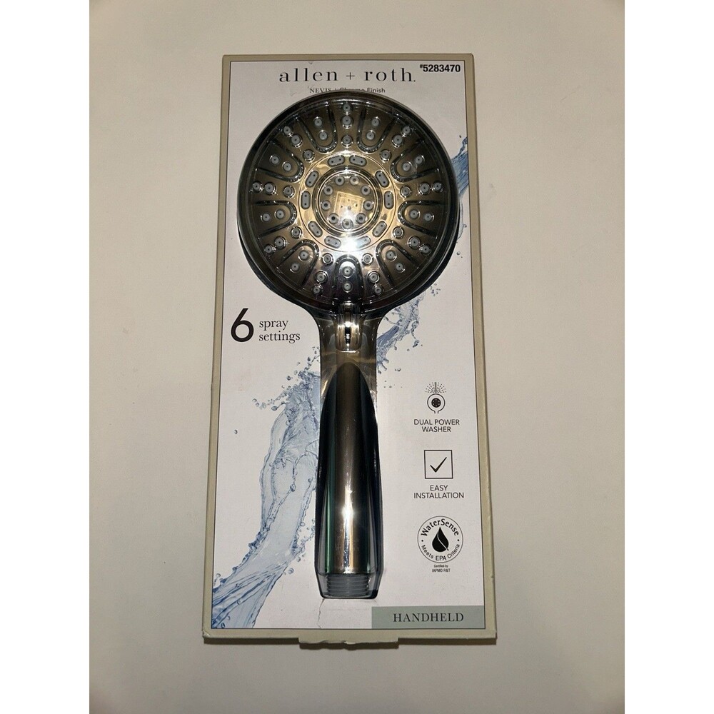 Allen And Roth Crome Shower Head With 6 Settings Brand New In Box